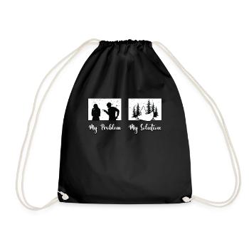 Kayakiste Mon problème Ma solution Pictogramme Maman Papa - Sac de sport léger - noir - Devant