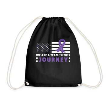 Team Journey US Flag Alzheimer's Dementia Awarenes - Turnbeutel - Schwarz - Vorne