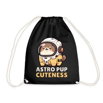 Astro Pup Cuteness Cute Astronaut Dog Outer Space - Turnbeutel - Schwarz - Vorne