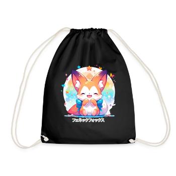 Japanese Aesthetic Otaku Adorable Kawaii Fennec Fo - Turnbeutel - Schwarz - Vorne