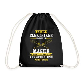 Elektriker mein Handwerk beherrsche ich meisterhaf - Turnbeutel - Schwarz - Vorne