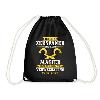 Zerspaner mein Handwerk beherrsche ich meisterhaft - Turnbeutel - Schwarz - Vorne
