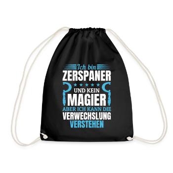 Zerspaner mein Handwerk beherrsche ich meisterhaft - Turnbeutel - Schwarz - Vorne