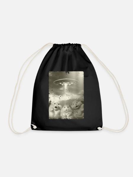 Alien Ufo Invasion Hamster - Turnbeutel - Schwarz