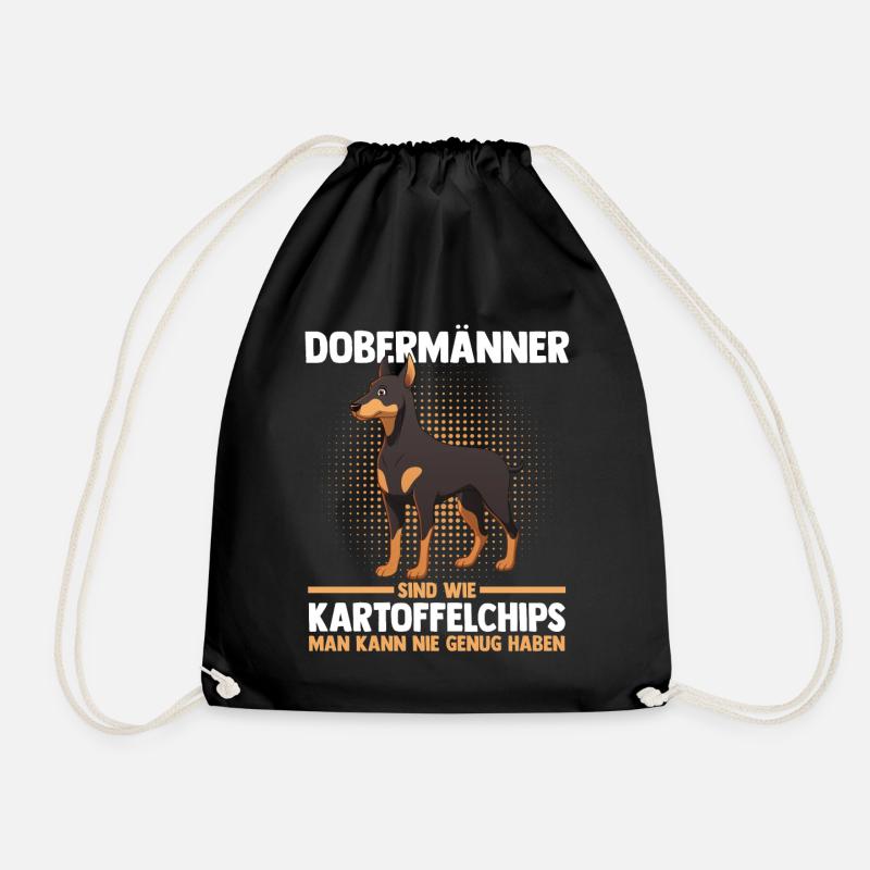 Hund Dobermann - Turnbeutel - Schwarz