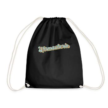 Feinmechaniker Abschluss-Geschenk Uhrmacherin - Turnbeutel - Schwarz - Vorne