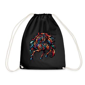 Cheval Tatouage Tribal Chinois Zodiaque - Sac de sport léger - noir - Devant