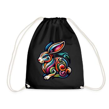 Tatouage de lapin Tribal zodiaque chinois - Sac de sport léger - noir - Devant