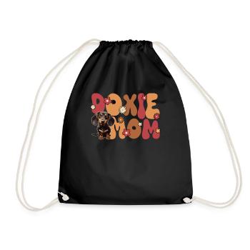 Dackel Groovy Doxie Mom - Turnbeutel - Schwarz - Vorne
