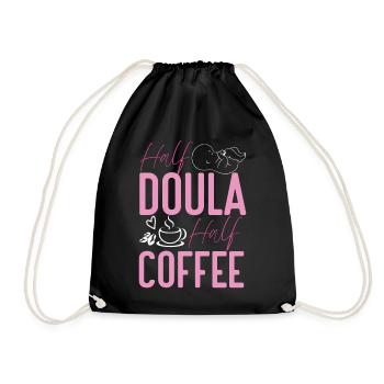 Doula Birth Worker Coffee Half - Drawstring Bag - black - Front