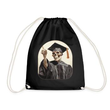 Diplômé squelette casquette et rocher Graduation Costume - Sac de sport léger - noir - Devant