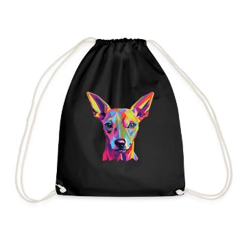 Aquarelle colorée américaine glabre - Sac de sport léger - noir - Devant
