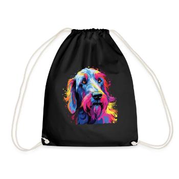 Aquarelle colorée Irish Wolfhound - Sac de sport léger - noir - Devant