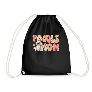 Caniche Groovy Poddle maman - Sac de sport léger - noir - Devant
