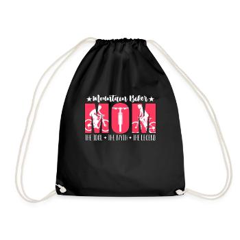 Mountain Biker Mom The Idol The Myth The Cyclist - Drawstring Bag - black - Front