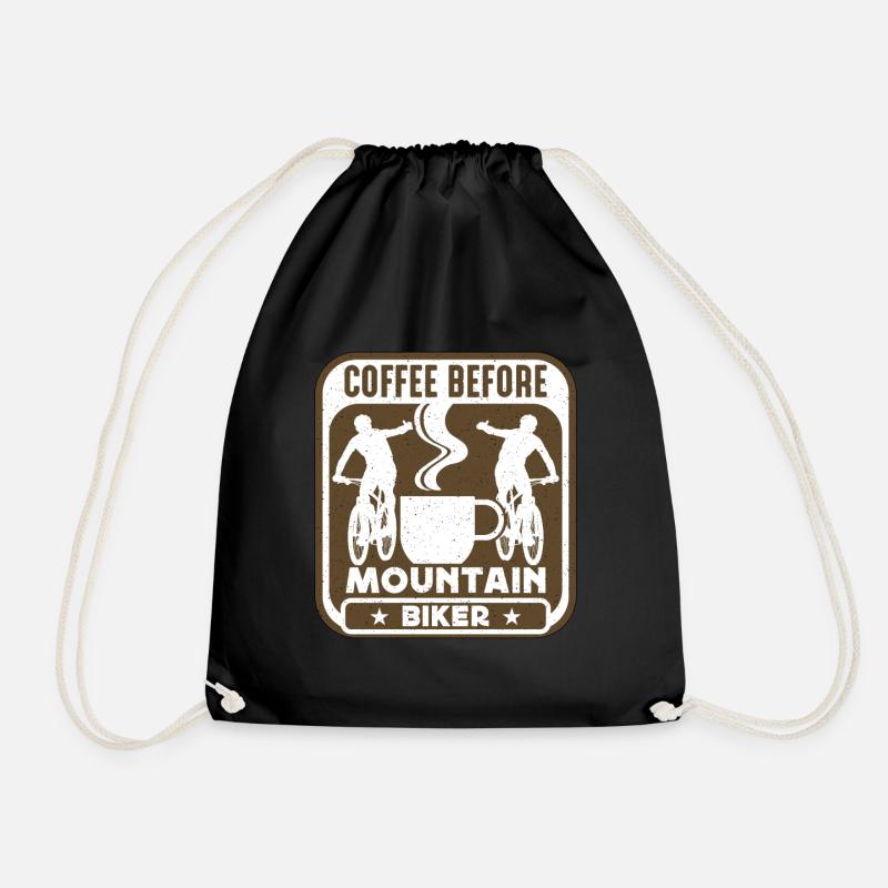 Mountain Biker Coffee Before Biker Coffee Lover - Turnbeutel - Schwarz