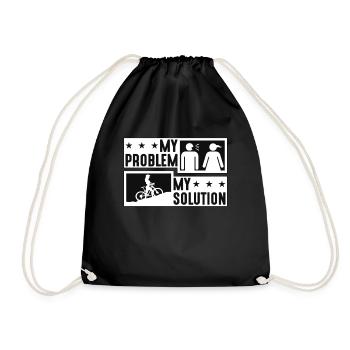 Mountain Biker My Problem My Pictogram Mom Dad - Turnbeutel - Schwarz - Vorne