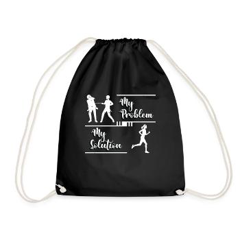 Coureur de cross-country Mon problème Mon pictogramme Maman - Sac de sport léger - noir - Devant