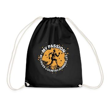 Cross Country Runner My Passion My Marathon Runner - Drawstring Bag - black - Front