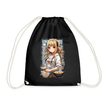 Anime Girl Ramen Love Manga Noodle Soup Design - Sac de sport léger - noir - Devant