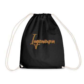 Ingenieur Abschluss-Geschenk Ingenieurin - Turnbeutel - Schwarz - Vorne