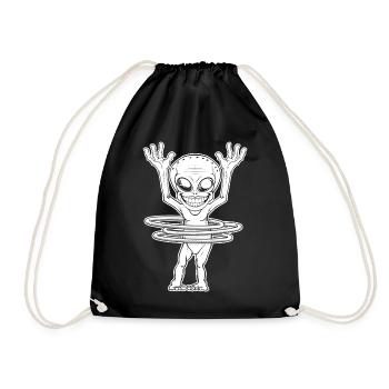 Chemise d’Halloween, Alien Getting Groovy avec Hula - Sac de sport léger - noir - Devant