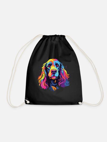 Wasserfarben Farbenfroher American Cocker Spaniel - Turnbeutel - Schwarz