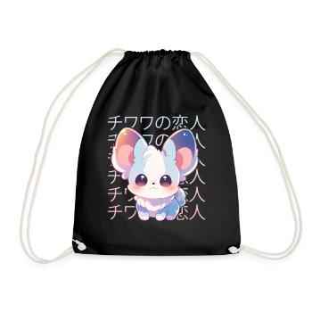 Kawaii Chihuahua Cute Japanese Anime Aesthetic Ota - Turnbeutel - Schwarz - Vorne
