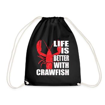 Life's Better with Crawfish Tailored Seafood Lover - Drawstring Bag - black - Front