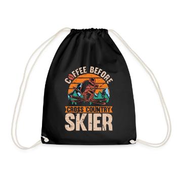 Cross Country Skier Coffee Loves Ski Coffee Lover - Turnbeutel - Schwarz - Vorne