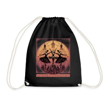 Gothic Ballerina Tee, Witchy Ballet Sweatshirt, - Drawstring Bag - black - Front
