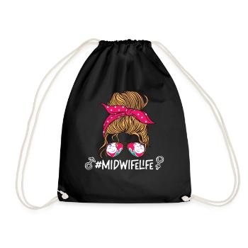 Nurse Midwife Birth Worker - Drawstring Bag - black - Front