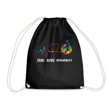 Nurse Midwife Birth Worker Live - Turnbeutel - Schwarz - Vorne