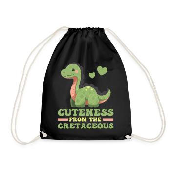 Cuteness From The Cretaceous Cute Branchiosaurus D - Turnbeutel - Schwarz - Vorne
