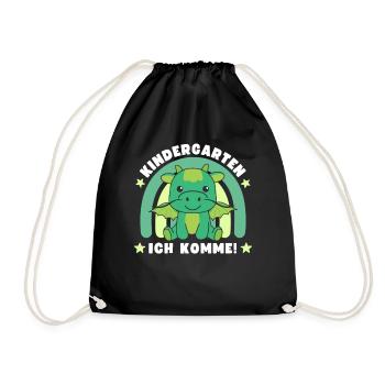 Kindergarten I'm coming! Dragon - Drawstring Bag - black - Front