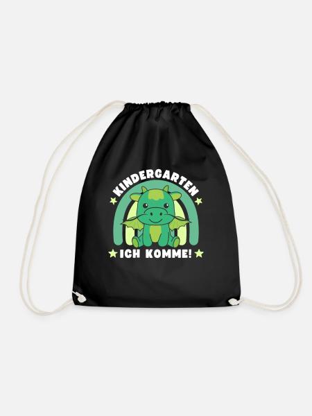 Kindergarten Ich Komme! Drache - Turnbeutel - Schwarz