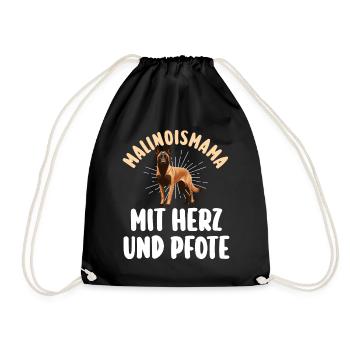 Belgian Shepherd Mom Mother Malinois - Drawstring Bag - black - Front