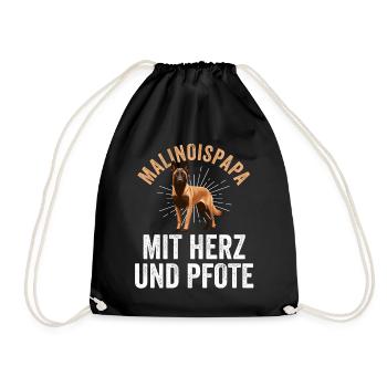 Belgian Shepherd Dad Father Malinois - Drawstring Bag - black - Front
