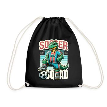 Dino Fußballer – Soccer Squad - Turnbeutel - Schwarz - Vorne