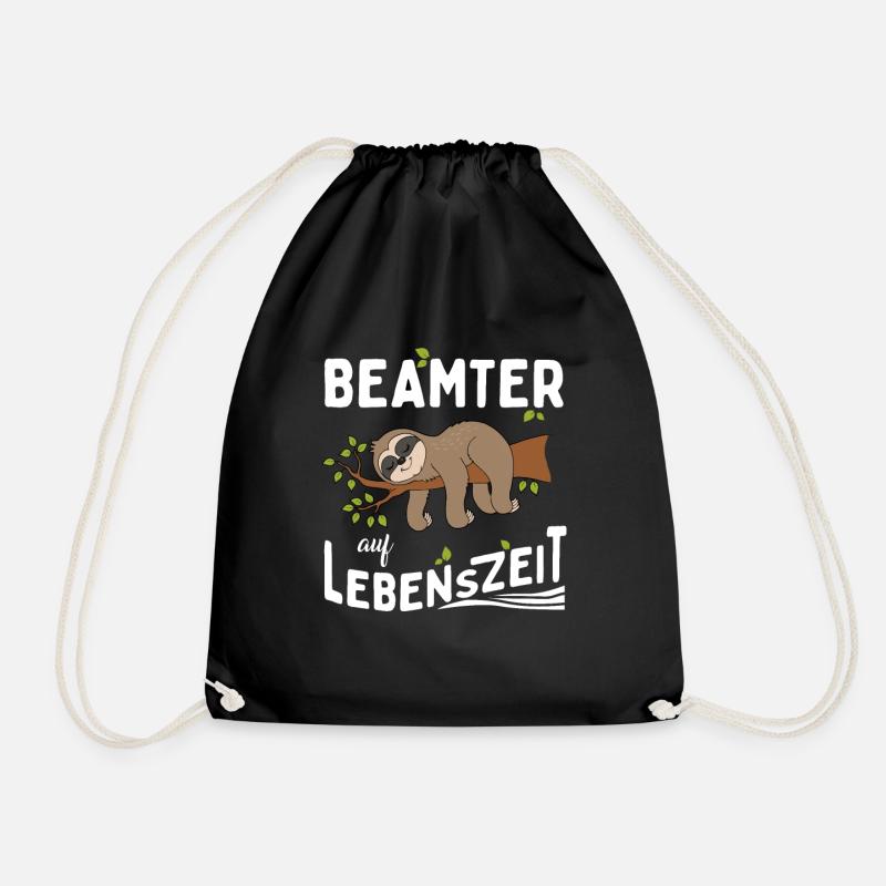 Faultier Beamter auf Lebenszeit - Turnbeutel - Schwarz