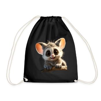 Galago Bush Baby Monkey Galagos Monkey Cute Galago - Drawstring Bag - black - Front