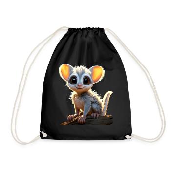 Galago Bush Baby Monkey Galagos Monkey Cute Galago - Drawstring Bag - black - Front