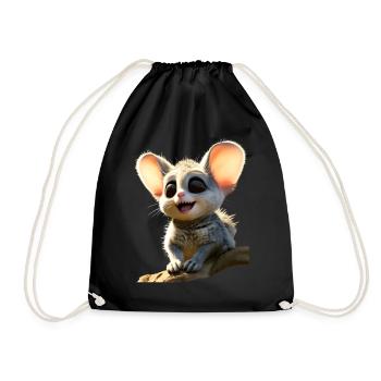 Galago Bush Baby Monkey Galagos Monkey Cute Galago - Drawstring Bag - black - Front