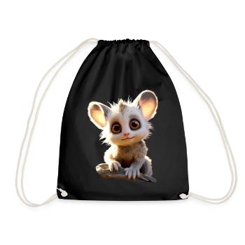 Galago Bush Baby Monkey Galagos Monkey Cute Galago - Drawstring Bag - black - Front