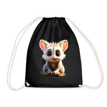 Galago Bush Baby Monkey Galagos Monkey Cute Galago - Drawstring Bag - black - Front
