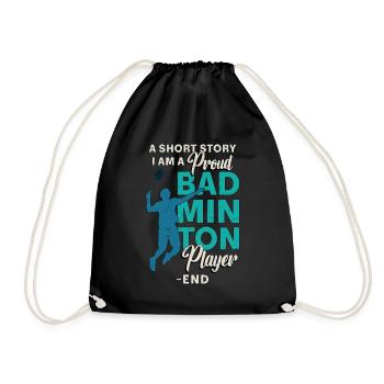 Joueur de badminton Une histoire courte aime les sports de raquette - Sac de sport léger - noir - Devant