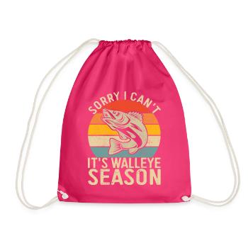 Walleye Fishing Angler - Drawstring Bag - fuchsia - Front