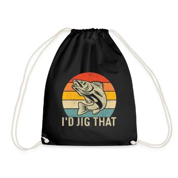 Walleye Fishing Angler - Drawstring Bag - black - Front