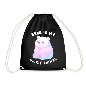 Bear Is My Spirit Animal Cute Polar Bear Lofi Kawa - Turnbeutel - Schwarz - Vorne