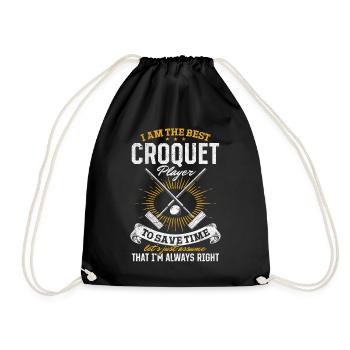 Croquet Player Croquet Game I am the best Croquet - Turnbeutel - Schwarz - Vorne